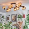 Koyoto ceiling light, globe light gold, black, 10-light sources