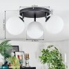 Chehalis ceiling light, globe light 25 cm white, 3-light sources