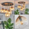 Koyoto ceiling light, globe light brass, black, 5-light sources