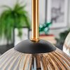 Koyoto ceiling light, globe light brass, black, 5-light sources