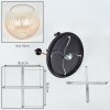Koyoto ceiling light, globe light brass, black, 5-light sources