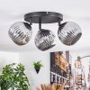 Ripoll ceiling light, globe light chrome, Smoke-coloured, 3-light sources