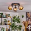 Ripoll ceiling light, globe light chrome, Smoke-coloured, 3-light sources