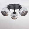 Ripoll ceiling light, globe light chrome, Smoke-coloured, 3-light sources