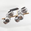 Ripoll ceiling light, globe light gold, black, 8-light sources