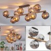 Ripoll ceiling light, globe light gold, black, 10-light sources
