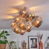 Ripoll ceiling light, globe light gold, black, 10-light sources