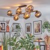 Ripoll ceiling light, globe light gold, black, 10-light sources