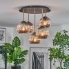 Ripoll ceiling light, globe light brass, black, 5-light sources