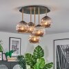 Ripoll ceiling light, globe light brass, black, 5-light sources
