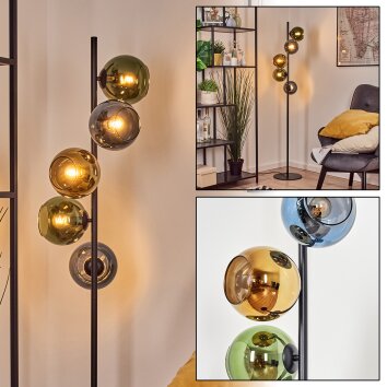 Koyoto globe light, floor lamp 32 cm blue, gold, green, 5-light sources