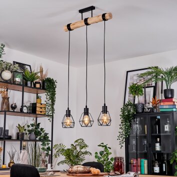 Yaak hanging light, pendant light Ecru, black, 3-light sources