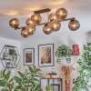 Ripoll ceiling light, globe light gold, black, 10-light sources
