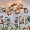 Ripoll ceiling light, globe light gold, black, 10-light sources