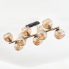 Ripoll ceiling light, globe light gold, black, 10-light sources