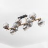 Ripoll ceiling light, globe light gold, black, 10-light sources