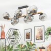 Ripoll ceiling light, globe light gold, black, 10-light sources
