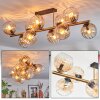 Koyoto ceiling light, globe light gold, black, 10-light sources