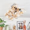 Koyoto ceiling light, globe light gold, black, 10-light sources