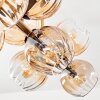 Koyoto ceiling light, globe light gold, black, 10-light sources