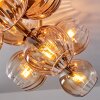Koyoto ceiling light, globe light gold, black, 10-light sources