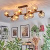 Koyoto ceiling light, globe light gold, black, 10-light sources