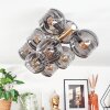 Koyoto ceiling light, globe light gold, black, 10-light sources