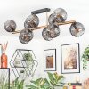 Koyoto ceiling light, globe light gold, black, 10-light sources