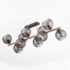 Koyoto ceiling light, globe light gold, black, 10-light sources
