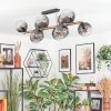 Koyoto ceiling light, globe light gold, black, 10-light sources
