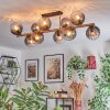Koyoto ceiling light, globe light gold, black, 10-light sources