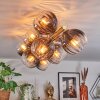 Koyoto ceiling light, globe light gold, black, 10-light sources