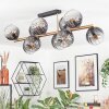 Koyoto ceiling light, globe light gold, black, 10-light sources