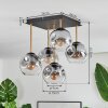 Ripoll ceiling light, globe light gold, black, 5-light sources