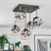 Ripoll ceiling light, globe light gold, black, 5-light sources