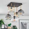 Ripoll ceiling light, globe light gold, black, 5-light sources