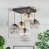 Ripoll ceiling light, globe light gold, black, 5-light sources