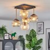 Ripoll ceiling light, globe light gold, black, 5-light sources