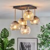 Ripoll ceiling light, globe light gold, black, 5-light sources