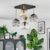 Ripoll ceiling light, globe light gold, black, 5-light sources