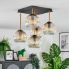 Ripoll ceiling light, globe light gold, black, 5-light sources