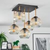 Ripoll ceiling light, globe light gold, black, 5-light sources