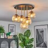 Ripoll ceiling light, globe light brass, black, 5-light sources