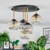 Ripoll ceiling light, globe light brass, black, 5-light sources