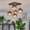 Koyoto ceiling light, globe light gold, black, 5-light sources