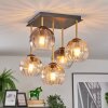 Koyoto ceiling light, globe light gold, black, 5-light sources