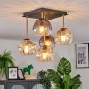 Koyoto ceiling light, globe light gold, black, 5-light sources