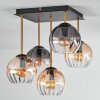 Koyoto ceiling light, globe light gold, black, 5-light sources