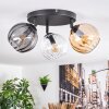 Koyoto ceiling light, globe light Amber, clear, Smoke-coloured, 3-light sources