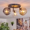 Koyoto ceiling light, globe light Amber, clear, Smoke-coloured, 3-light sources